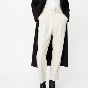 High-waisted belted pants
